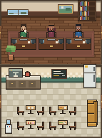 The Ten80Ten office: Alex, Christer and Aldridge at their desks in the management room, above the café.